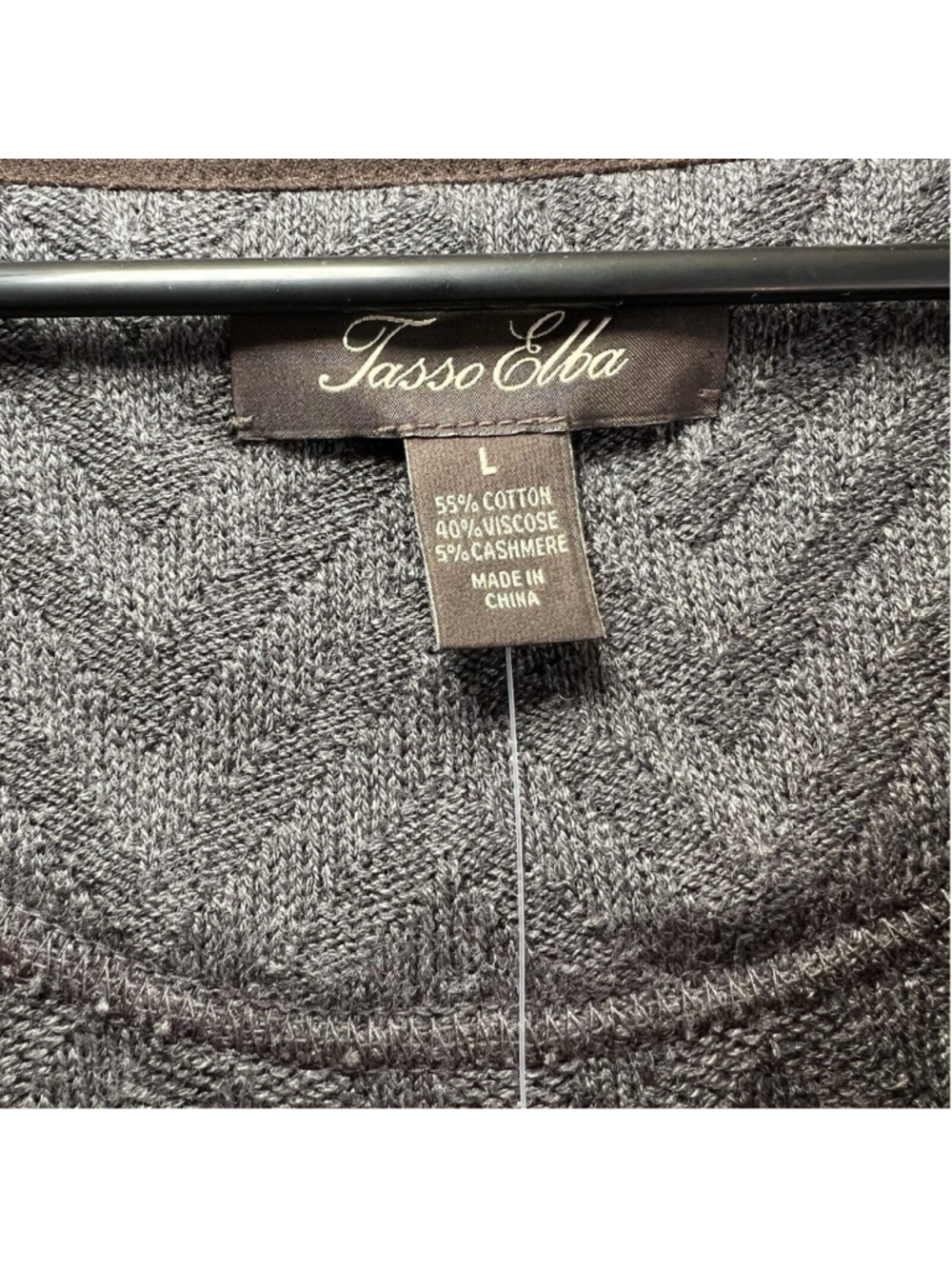 Tasso Elba Grey Button Front Cotton Cashmere Cardigan Sweater Mens size Large - Picture 4 of 11